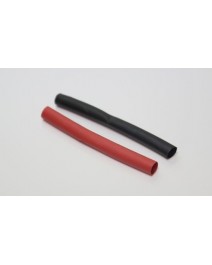 Gaine thermorétractable 10mm noir/rouge 1m