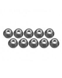 4mm Aluminum Flanged Lock Nuts (10 Pcs) - Titanium