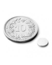 Scheibenmagnet D6mm H1mm vernickelt 4St