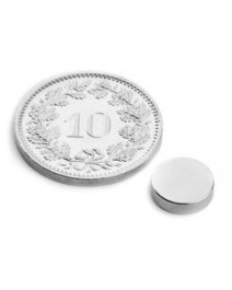 Scheibenmagnet D8mm H2mm vernickelt 2St