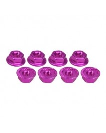 4mm Aluminum Locknut Serrated 8Pce pink