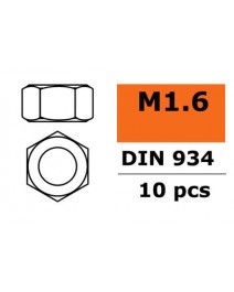 Ecrou hexagonal galvanisé M1.6 10x