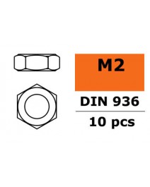 Ecrou hexagonal fin galv. M2 10x