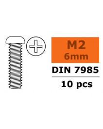 Vis tête bombée cruci.gal M2X6 10x