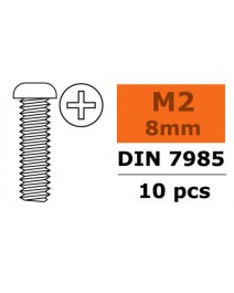 Vis tête bombée cruci.gal M2X8 10x