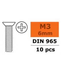 Vis tête coniq crucif.gal M3X6 10x