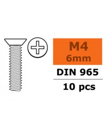 Vis tête coniq crucif.gal M4x6 10x