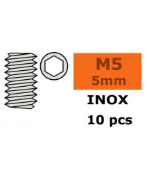 Vis sans tête 6 pans Inox M5x5 10x