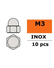 Hutmutter M3 Inox 10x