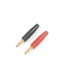 Fiche banane Noir/Rouge 4mm 1set